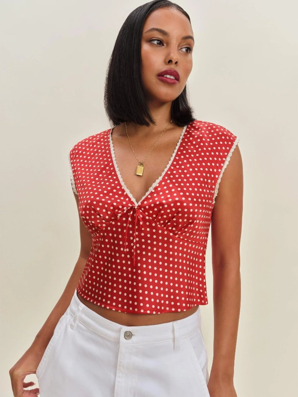 Reformation Polka dot top